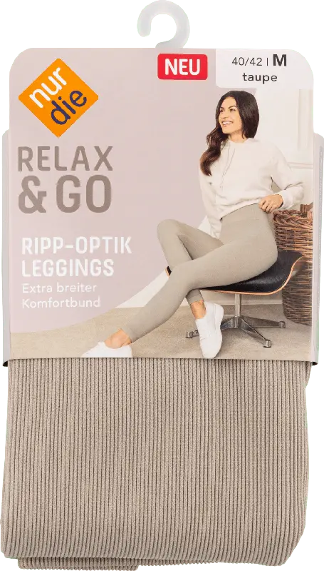 nur die Relax & Go Ripp-Optik Leggings Gr. 40/42 taupe