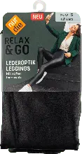 dm drogerie markt nur die Relax & Go Lederoptik Leggins Damen schwarz, Gr. 36/38