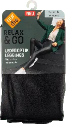 nur die Relax & Go Lederoptik Leggins Damen schwarz, Gr. 36/38