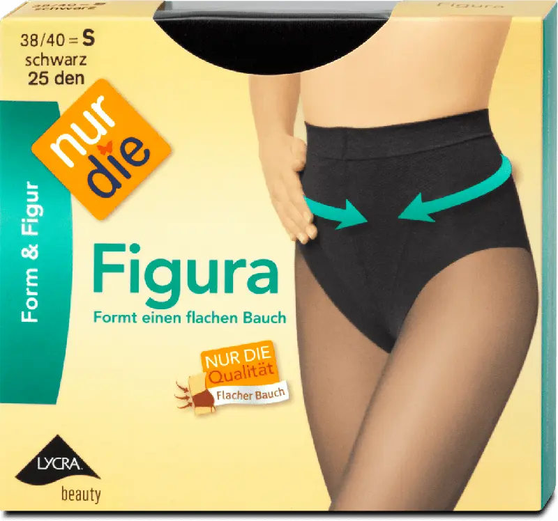 nur die Form & Figur Figura Strumpfhose schwarz 25 DEN, Gr. 38/40