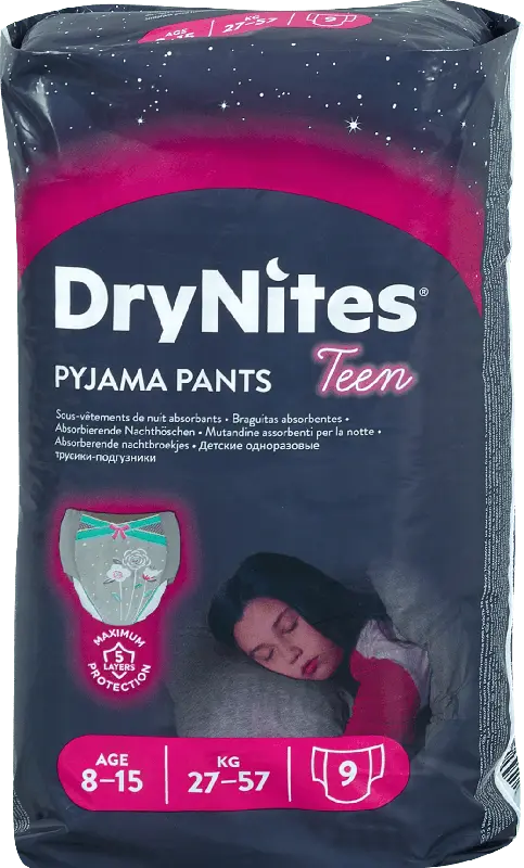 DryNites Pyjama Pants für Mädchen Nacht-Höschen (27-57 kg)