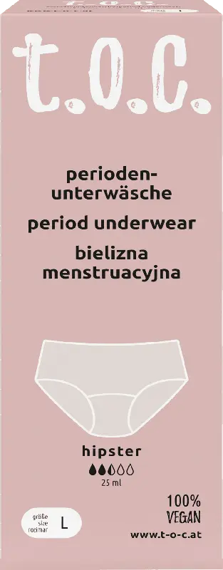 t.o.c. Periodenunterwäsche schwarz Hipster, Gr. L