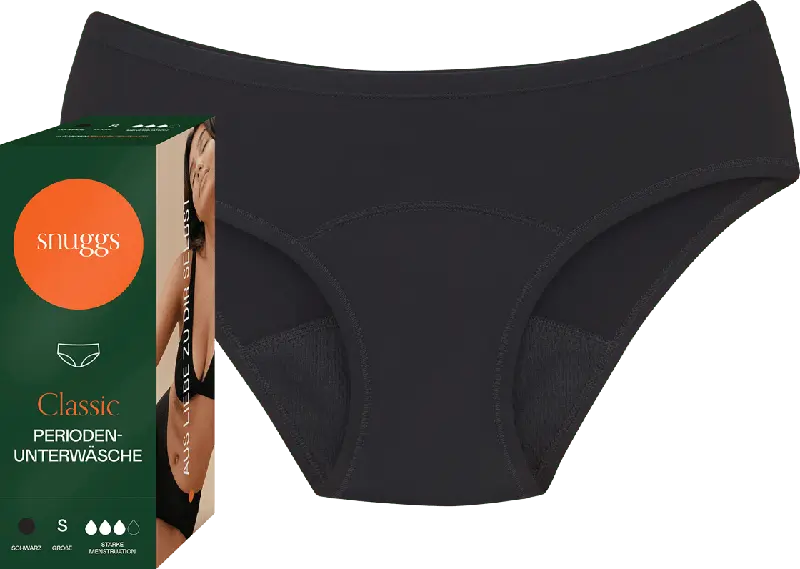 snuggs Classic Periodenunterwäsche stark schwarz Gr. S