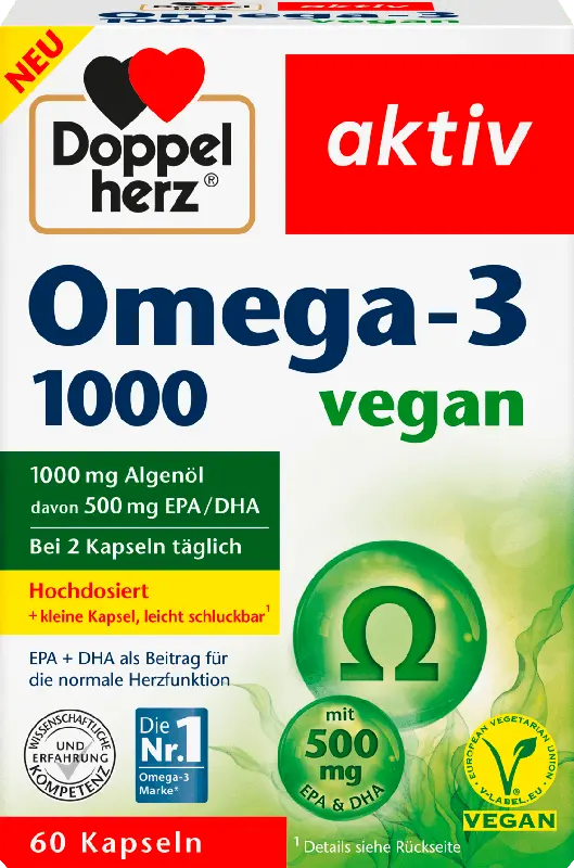 Doppelherz aktiv Omega-3 1000 Kapseln vegan