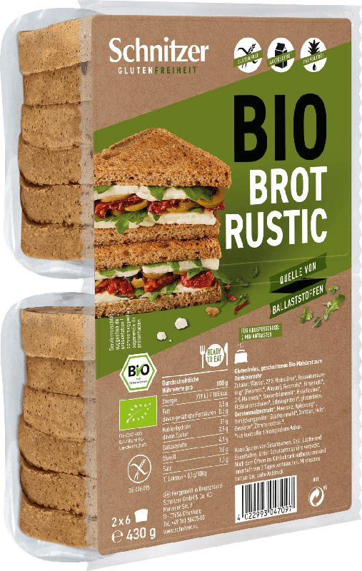 Schnitzer Brot Bio Rustic glutenfrei (2x6 Stück)
