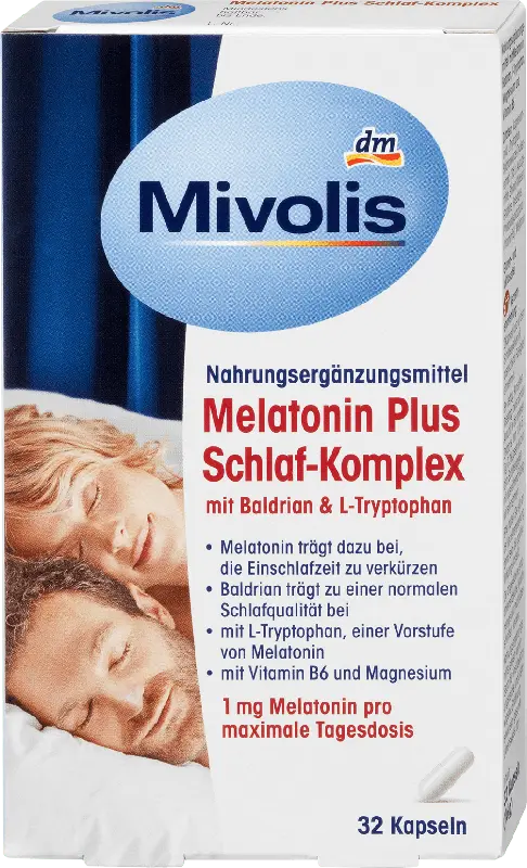 Mivolis Nahrungsergänzungsmittel Melatonin Plus Schlaf-Komplex