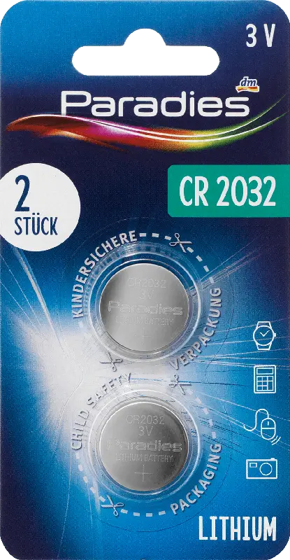 Paradies Knopfzelle CR 2032 Lithium Batterien