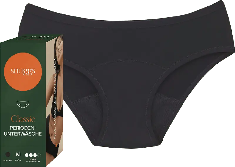 snuggs Classic Periodenunterwäsche stark schwarz Gr. M