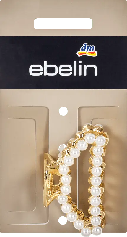 ebelin Haarklammer Gold-Optik mit Perlen