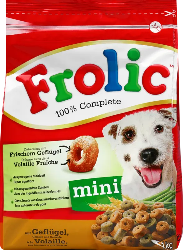 Frolic Mini Hundetrockenfutter Geflügel, Getreide und Gemüse