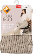 dm drogerie markt nur die Relax & Go Ripp-Optik Leggings Gr. 36/38 taupe