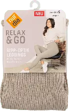 dm drogerie markt nur die Relax & Go Ripp-Optik Leggings Gr. 36/38 taupe