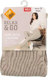nur die Relax & Go Ripp-Optik Leggings Gr. 36/38 taupe