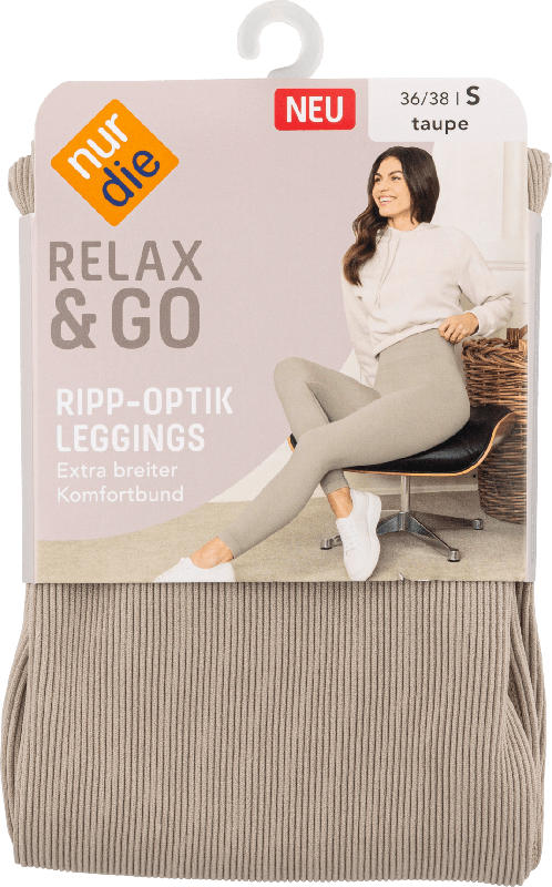 nur die Relax & Go Ripp-Optik Leggings Gr. 36/38 taupe