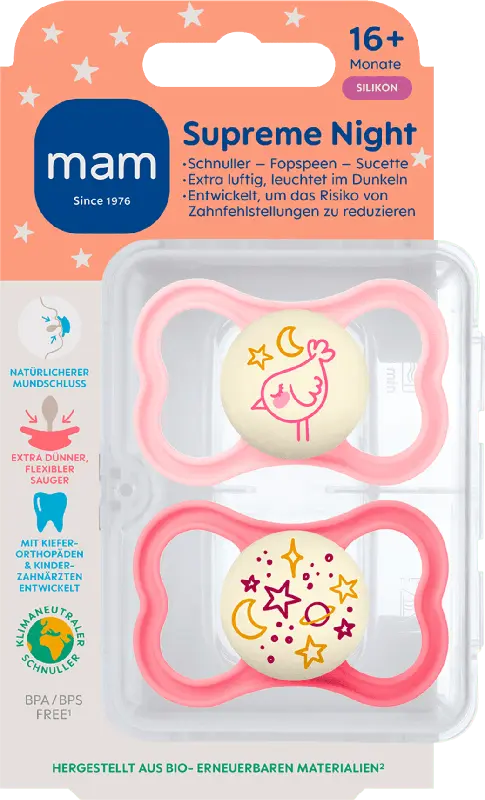MAM Supreme Night Schnuller 16+ Monate sortiert