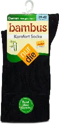 nur die Bambus Komfort Socken Damen schwarz, Gr. 39-42 (1 Paar)