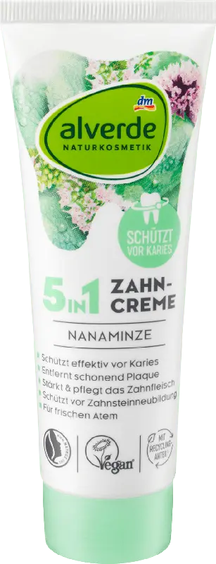 alverde NATURKOSMETIK 5in1 Zahncreme Nanaminze