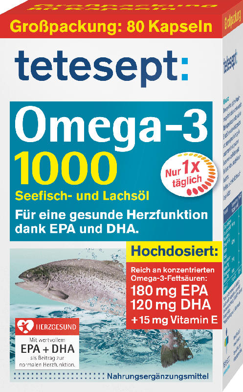 tetesept Omega-3 Lachsöl 1000 Kapseln