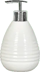 Soapland Keramik Seifenspender weiß gerillt