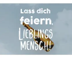 Mini-Grußkarte Lass dich feiern, Lieblingsmensch! 7,7x5,5 cm