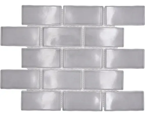Keramikmosaik Handmade HSS 345 26,5x26,5 cm grau glänzend
