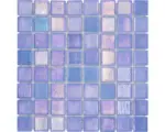 Hornbach Glasmosaik Shell VP55382PUR 31,6x31,6 cm blau glänzend