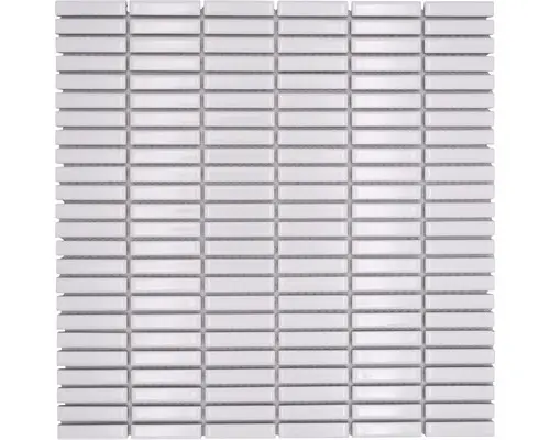 Keramikmosaik Bamboo CG BBM S1 30x30 cm weiß glänzend