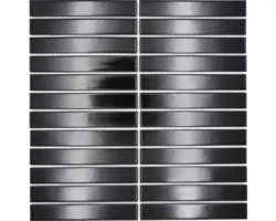 Keramikmosaik Stick CG ST 250 29,6x29,6 cm schwarz glänzend