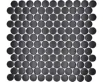 Hornbach Keramikmosaik Penny Knopf 92G 31,2x31,2 cm schwarz matt
