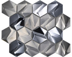 Metallmosaik Urban HXM 60PL 25,7x25,7 cm edelstahl titan schwarz grau glänzend