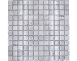 Glasmosaik Wildlife XCM WL14 29,8x29,8 cm weiß glänzend