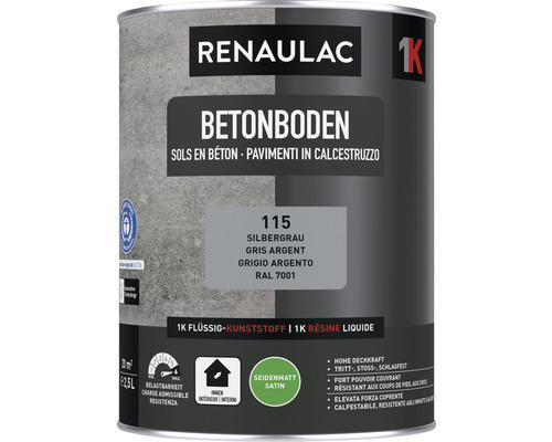 RENAULAC Betonbodenfarbe seidenmatt siber 2.5 l