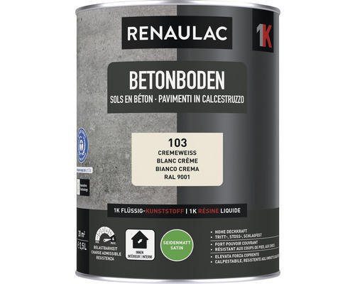 RENAULAC Betonbodenfarbe seidenmatt creme 2.5 l