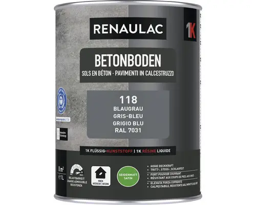 RENAULAC Betonbodenfarbe seidenmatt blaugrau 1 l