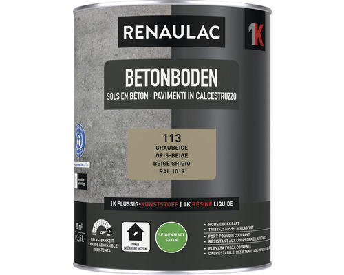 RENAULAC Betonbodenfarbe seidenmatt grau-beige 2.5 l