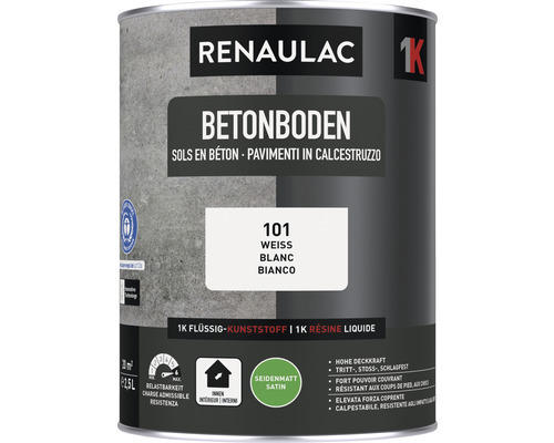 RENAULAC Betonbodenfarbe seidenmatt weiss 2.5 l