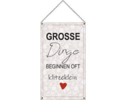 Holzschild Grosse Dinge 13x23 cm