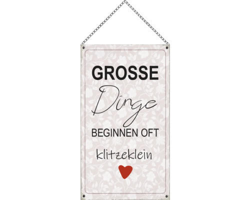 Holzschild Grosse Dinge 13x23 cm