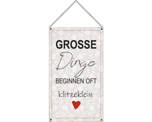 Holzschild Grosse Dinge 13x23 cm