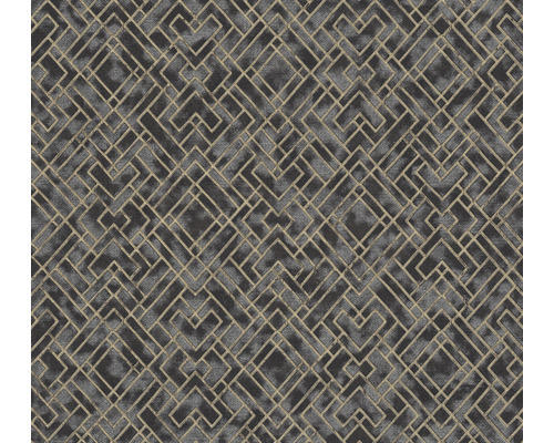 Vliestapete Metropolitan Stories 3 geometrisch schwarz gold