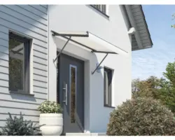 Vordach SCALA Gestell RAL 7016 anthrazitgrau 275x90 cm Stoff Dessin 0001