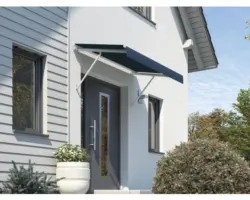 Vordach SCALA Gestell RAL 9010 reinweiß 225x105 cm Stoff Dessin 6022