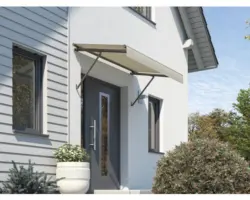 Vordach SCALA Gestell RAL 8022 schwarzbraun 150x125 cm Stoff Dessin 0681