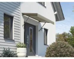 Vordach SCALA Gestell RAL 8022 schwarzbraun 120x135 cm Stoff Dessin U811