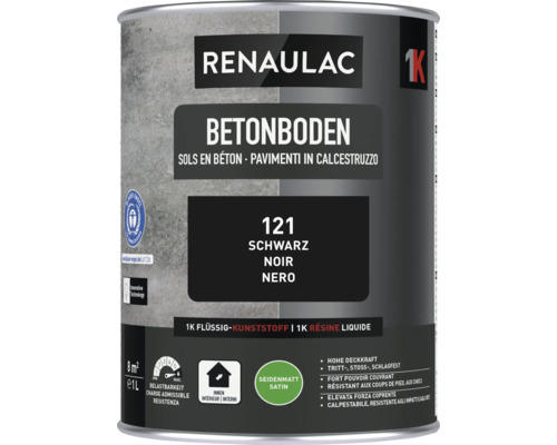 RENAULAC Beton Bodenfarbe schwarz 1 l