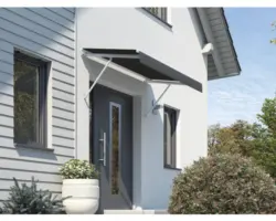 Vordach SCALA Gestell RAL 9010 reinweiß 250x135 cm Stoff Dessin U095