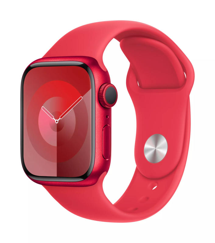 Смарт часовник Apple Watch 9 41mm RED/RED Band M/L mrxh3 , 1.69 , 41.00 , 64 , Apple S9 SiP 64-bit Dual Core