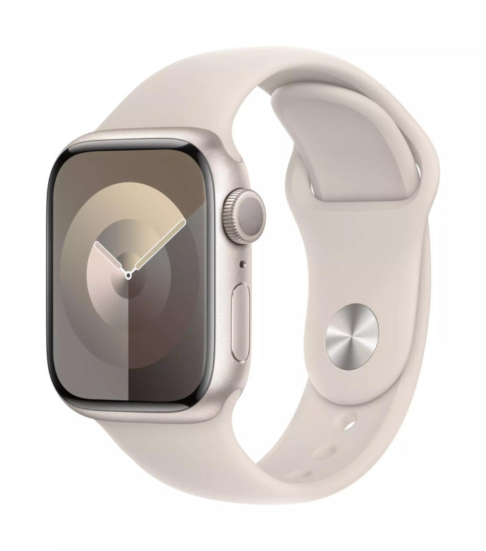 Смарт часовник Apple Watch 9 41mm Starlight/Starlight Band S/M mr8t3 , 1.69 , 41.00 , 64 , Apple S9 SiP 64-bit Dual Core