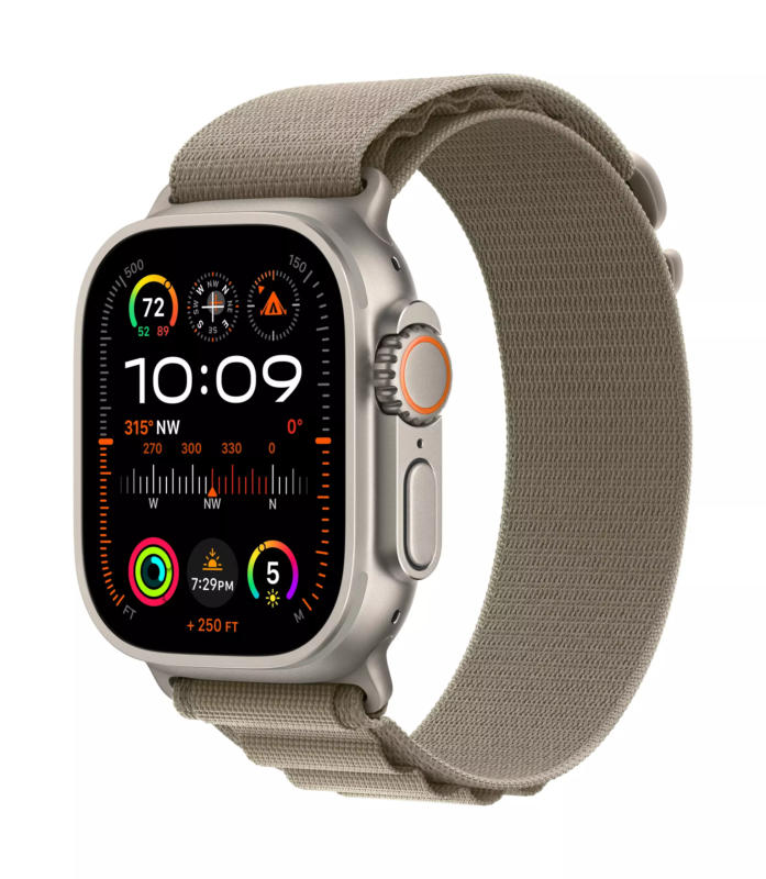 Смарт часовник Apple Watch Ultra 2 Cell 49mm Olive Alpine Loop M mrey3 , 1.92 , 64 , Apple S9 SiP 64-bit Dual Core