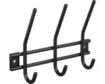 Hornbach Garderobenleiste 3x2 Haken, Stahl, schwarz 1 Stk.